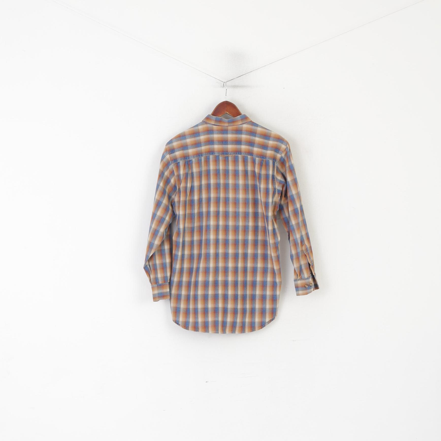 Peak Performance Women M Casual Shirt Marron Délavé Check Cotton Outdoor Top