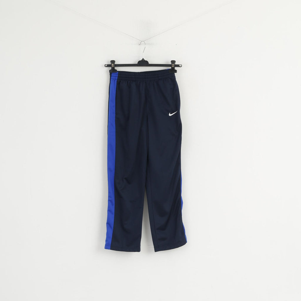 New Nike Youth 12-13 Age Sweatpants Navy Garcons Shiny Track Bottoms