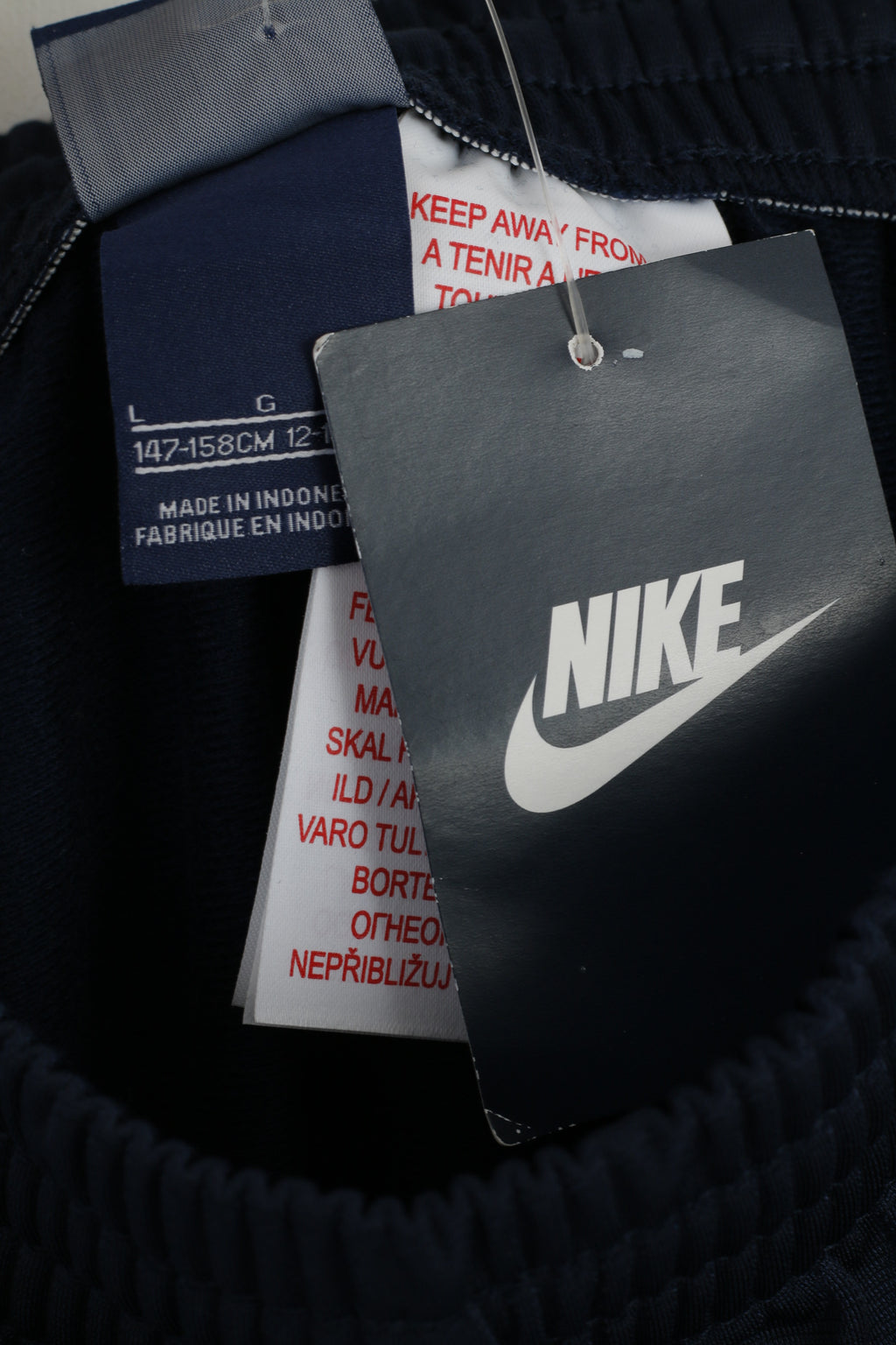 New Nike Youth 12-13 Age Sweatpants Navy Garcons Shiny Track Bottoms