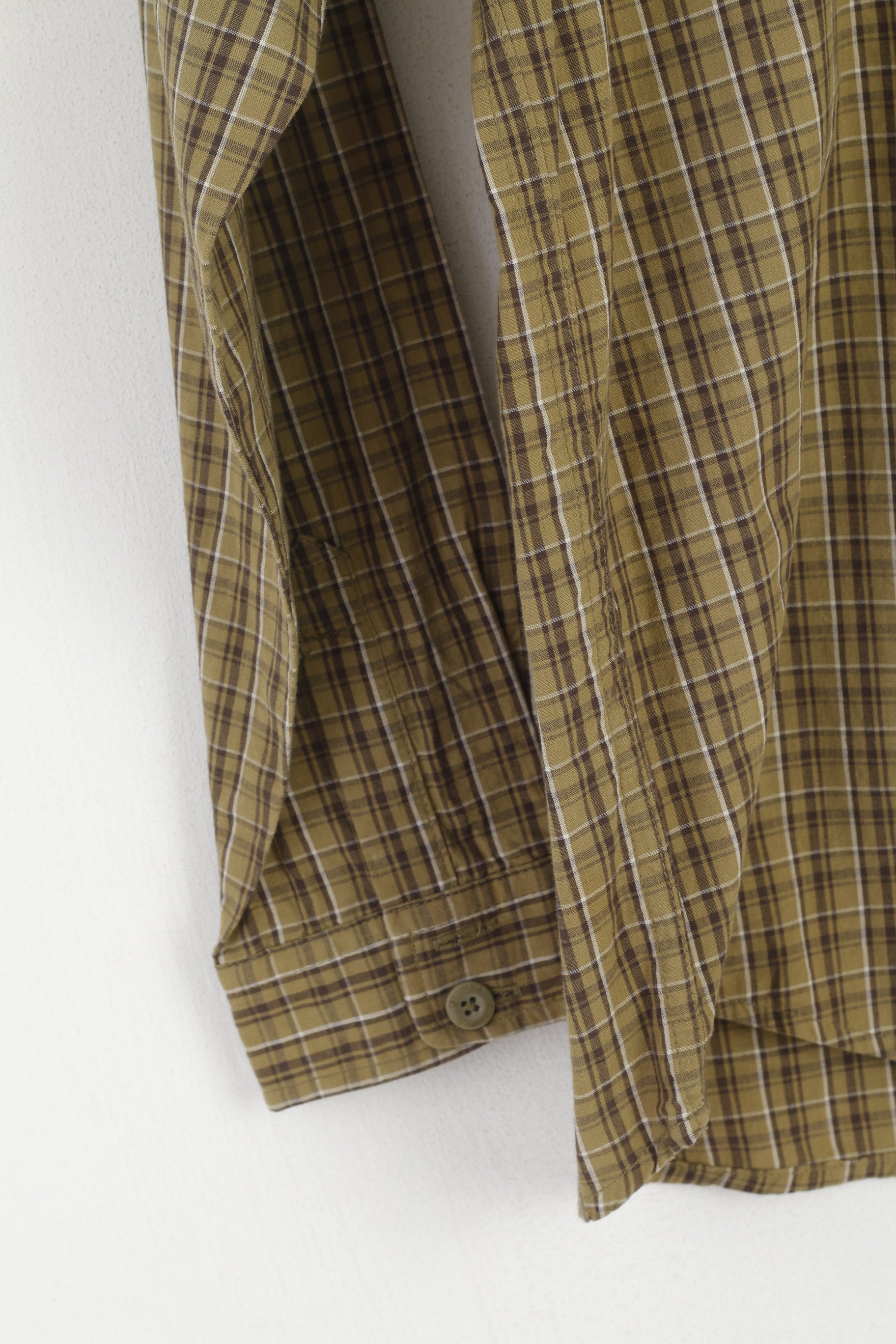 Columbia Sportswear Company Youth L 12 Age Casual Shirt Check Khaki Cotton Top