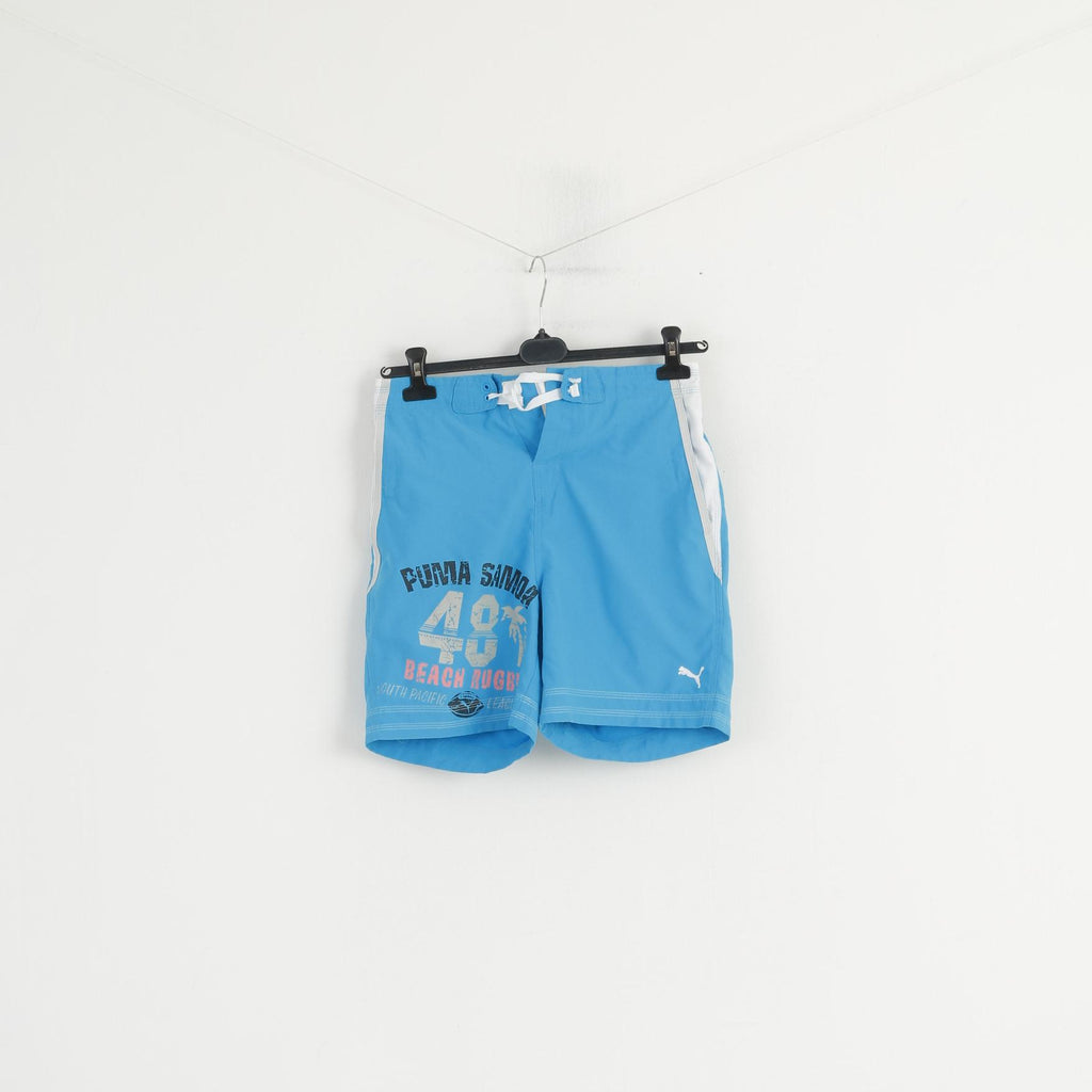 Puma Youth 16 Age 176 Shorts Turquoise Mesh Lined Beach Rugby Samoa