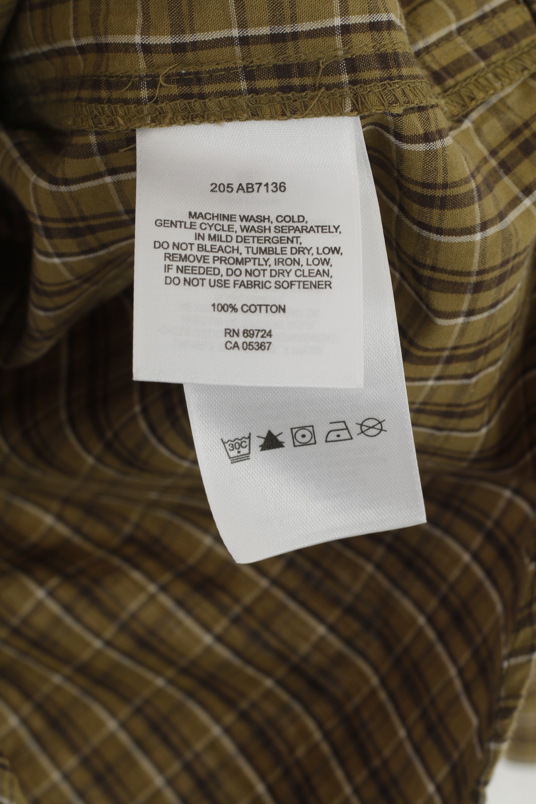 Columbia Sportswear Company Youth L 12 Age Casual Shirt Check Khaki Cotton Top
