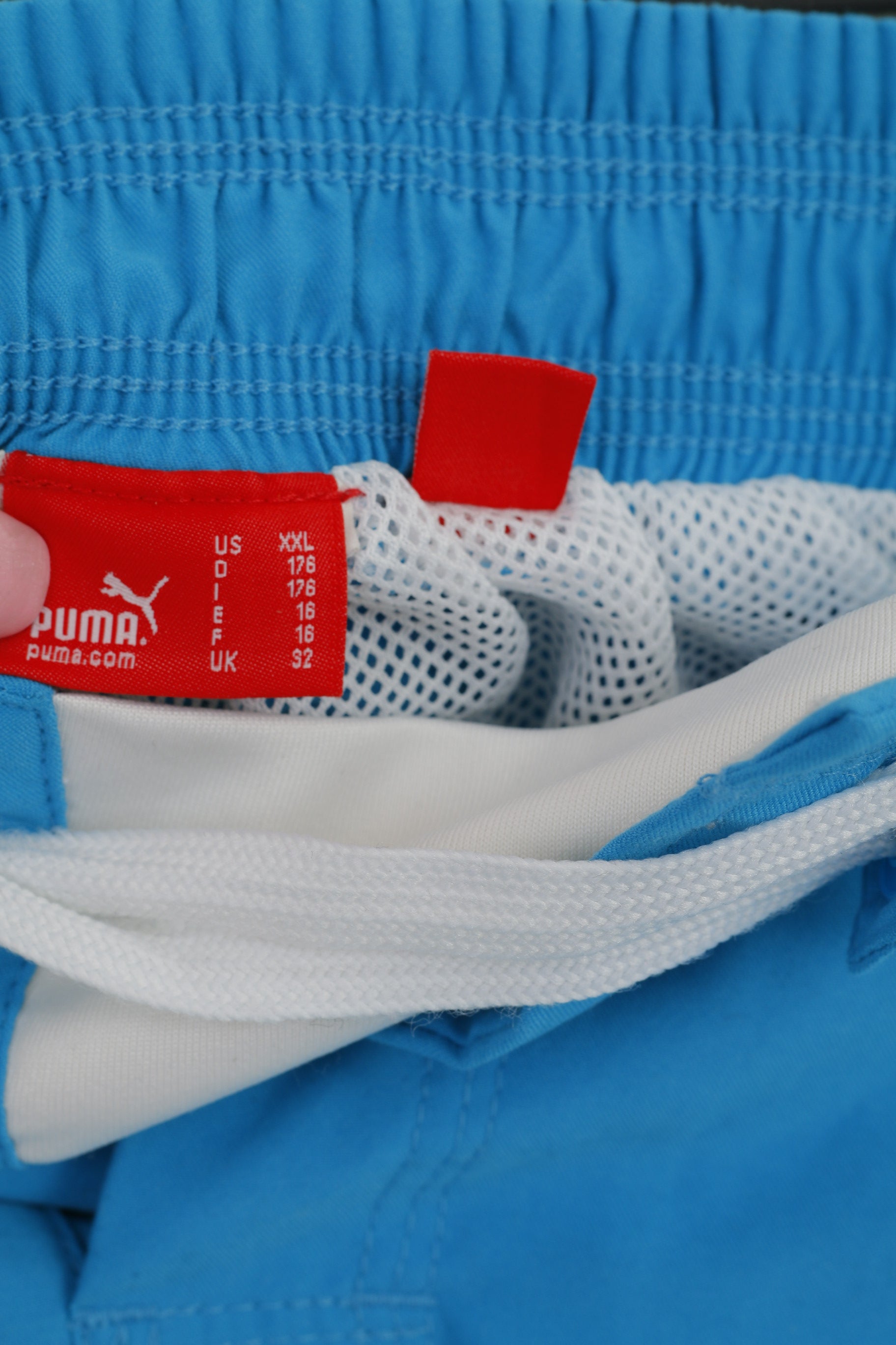 Puma Youth 16 ans 176 Short Turquoise doublé en maille Beach Rugby Samoa