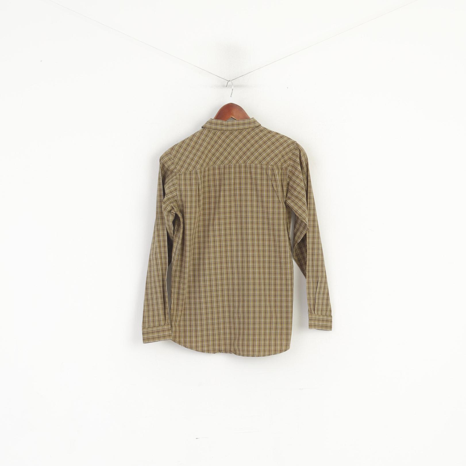 Columbia Sportswear Company Youth L 12 Age Casual Shirt Check Khaki Cotton Top