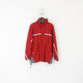 Shamp Veste en nylon rouge pour homme, imperméable, vintage, fermeture éclair complète, capuche cachée, haut unisexe