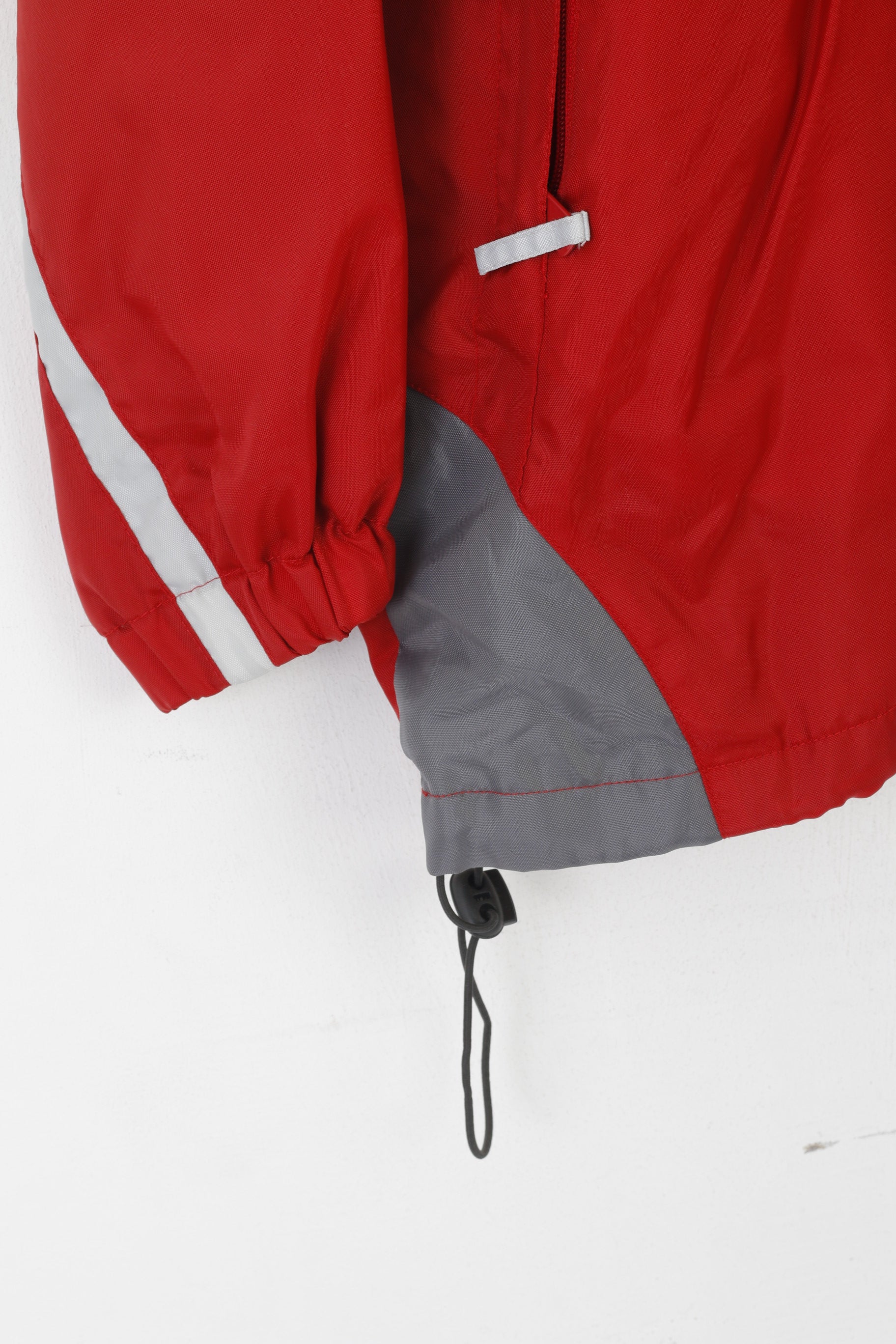 Shamp Men S Jacket Red Nylon Waterproof Vintage Full Zipper Hidden