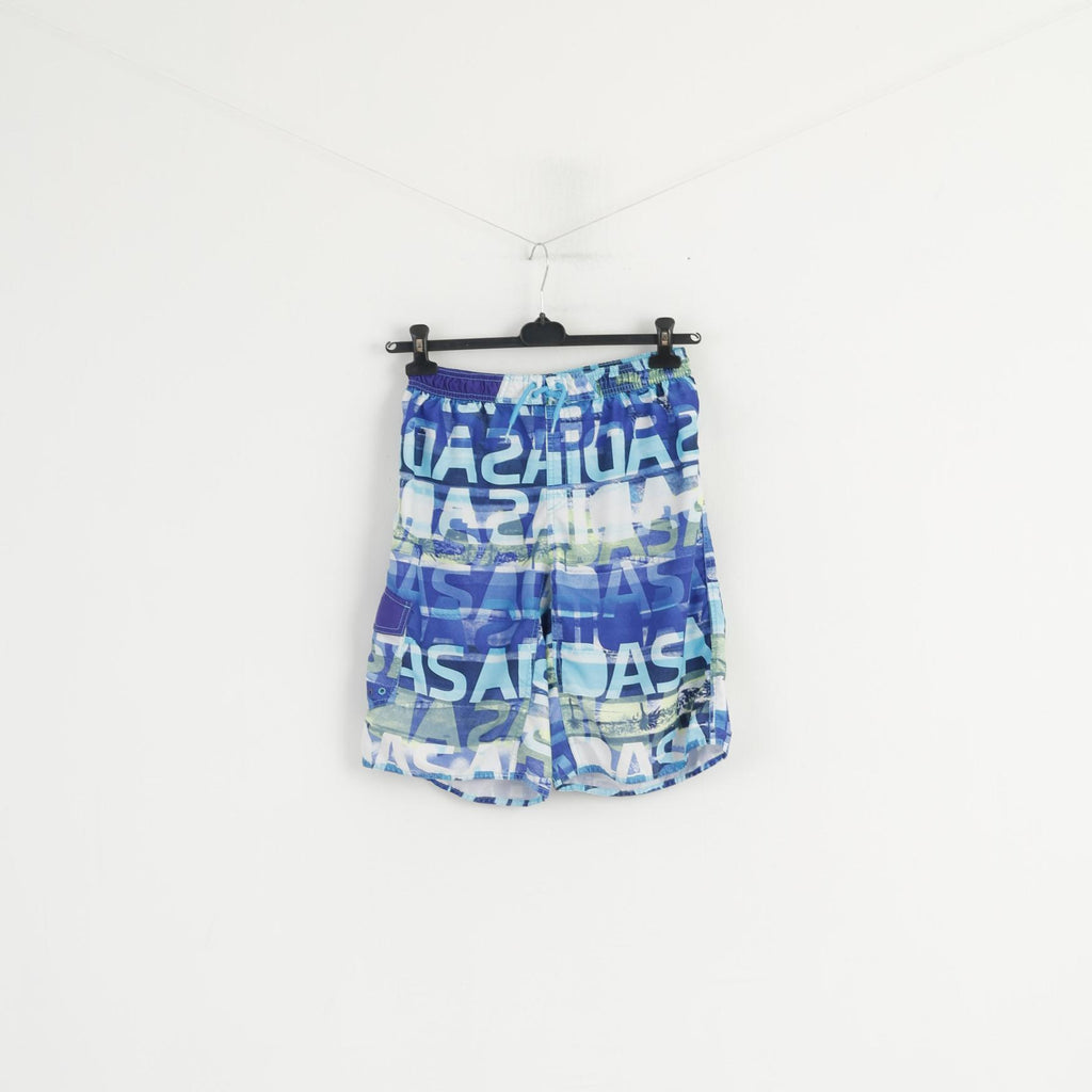 Pantaloncini Adidas Youth 14 Age 164 Bermuda tascabili estivi foderati in rete blu