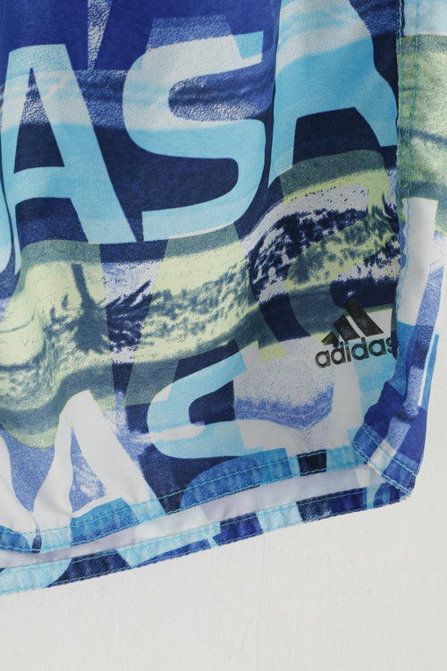 Adidas Youth 14 Age 164 Shorts Blue Mesh Lined Summer Beach Pocket Bermuda