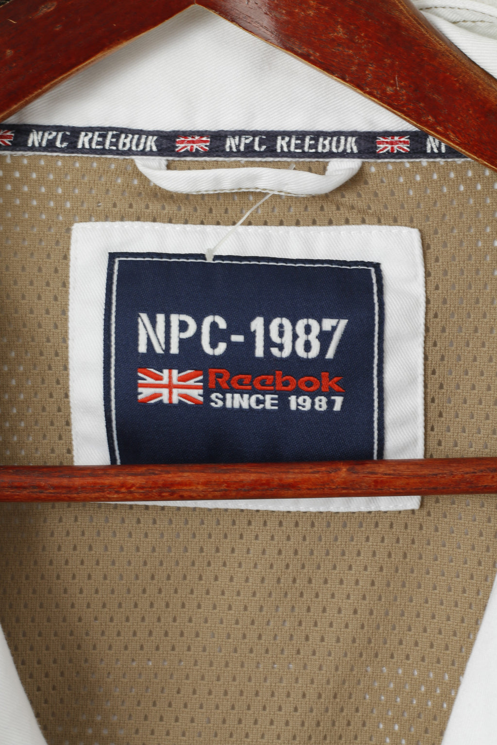 Reebok Hommes M Veste Blanc Coton NPC Newport Classique Zip Up Léger Vintage Top