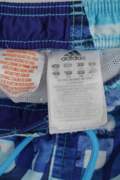 Pantaloncini Adidas Youth 14 Age 164 Bermuda tascabili estivi foderati in rete blu