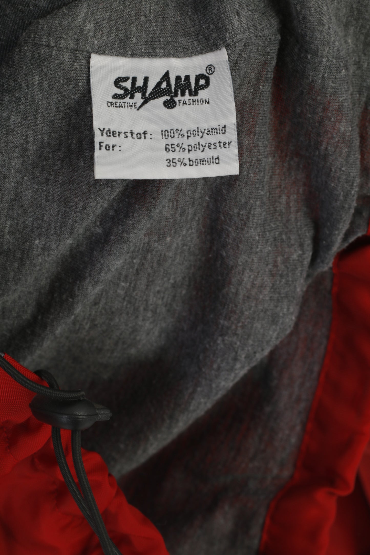 Shamp Veste en nylon rouge pour homme, imperméable, vintage, fermeture éclair complète, capuche cachée, haut unisexe