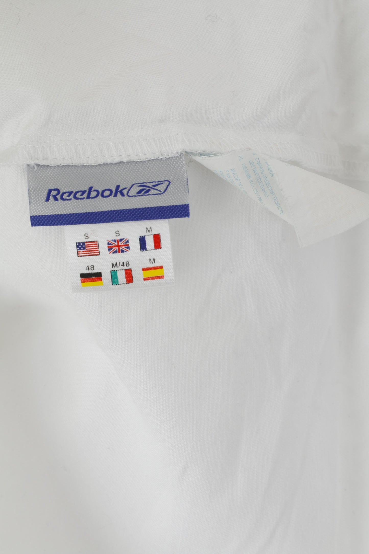 Reebok Men M Jacket White Cotton NPC Newport Classic Zip Up Lightweight Vintage Top