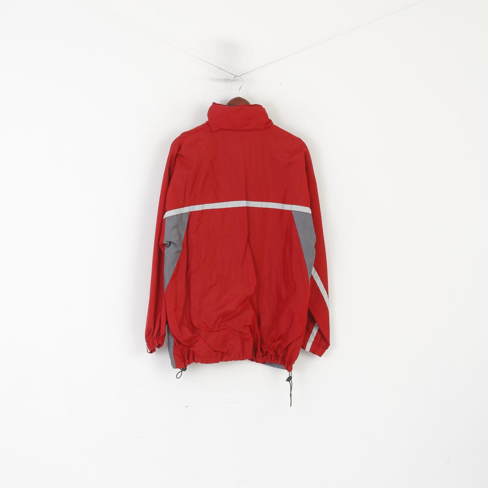 Shamp Men S Jacket Red Nylon Waterproof Vintage Full Zipper Hidden