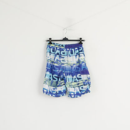 Adidas Youth 14 Age 164 Shorts Blue Mesh Lined Summer Beach Pocket Bermuda