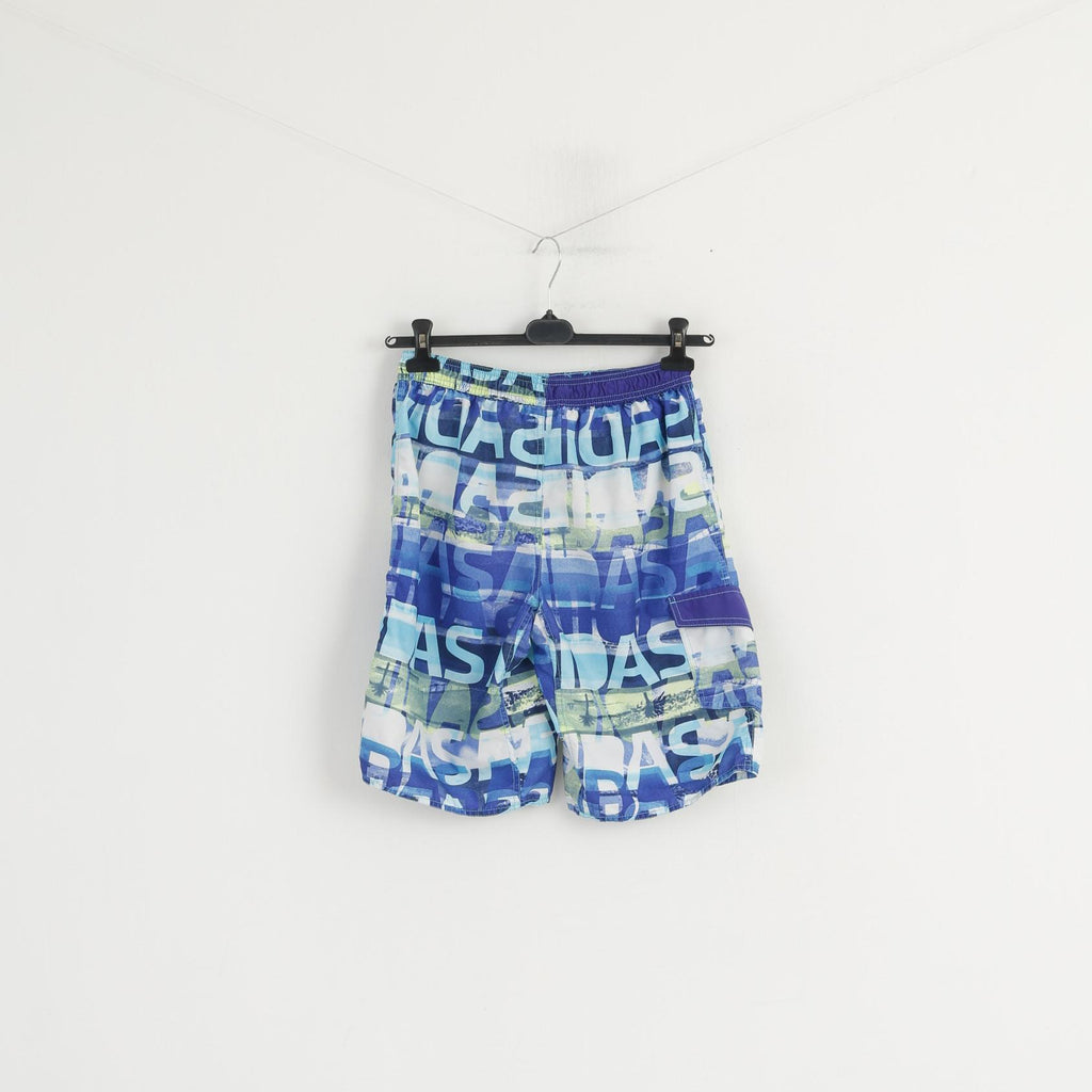 Pantaloncini Adidas Youth 14 Age 164 Bermuda tascabili estivi foderati in rete blu