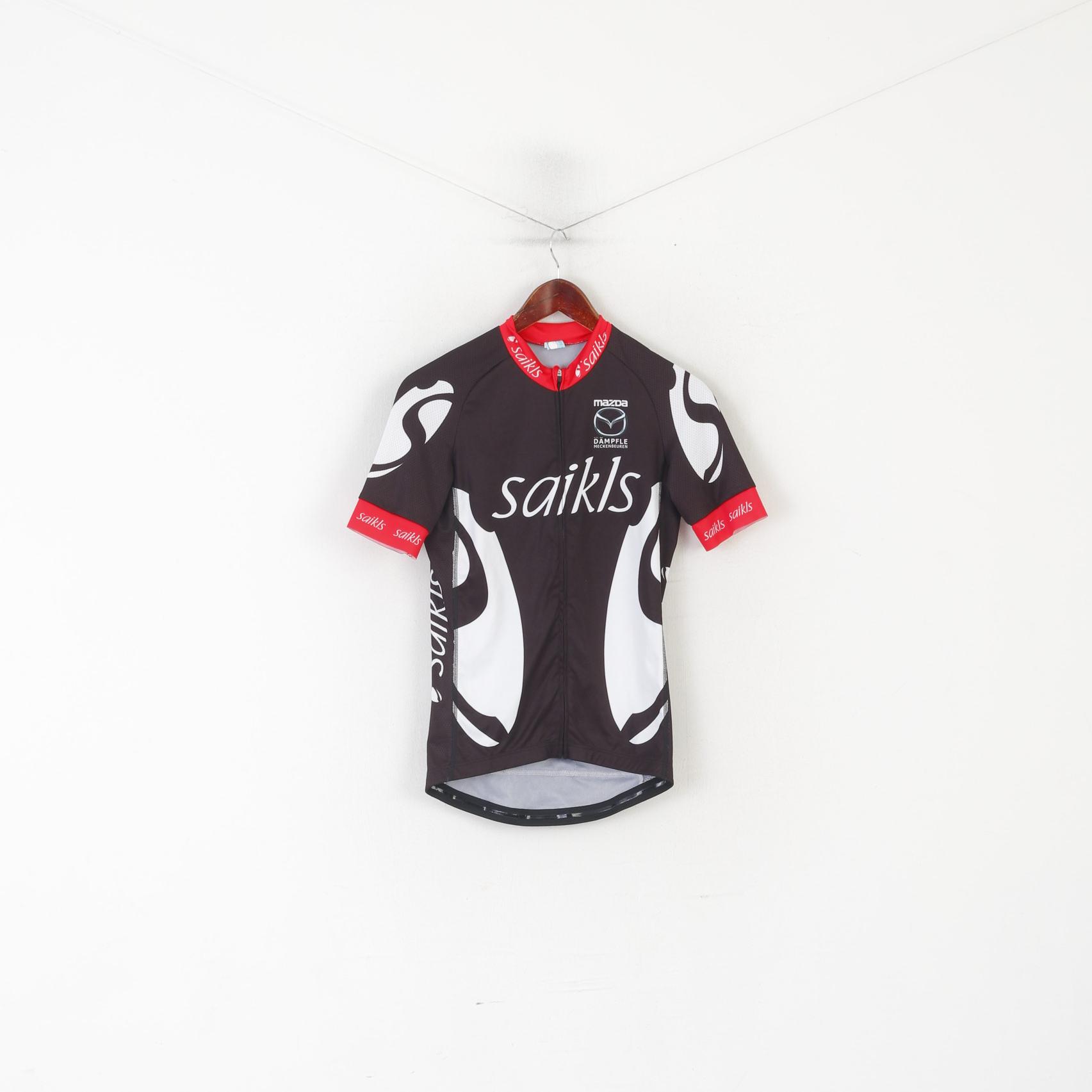 Saikls hommes M chemise de cyclisme noir fermeture éclair complète vêtements de sport vêtements de vélo Mazda haut en jersey