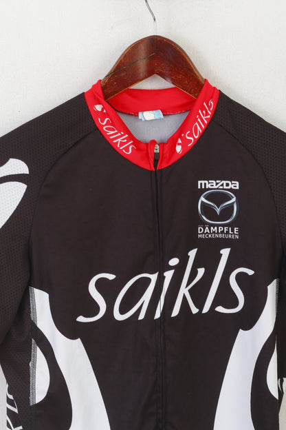 Saikls hommes M chemise de cyclisme noir fermeture éclair complète vêtements de sport vêtements de vélo Mazda haut en jersey