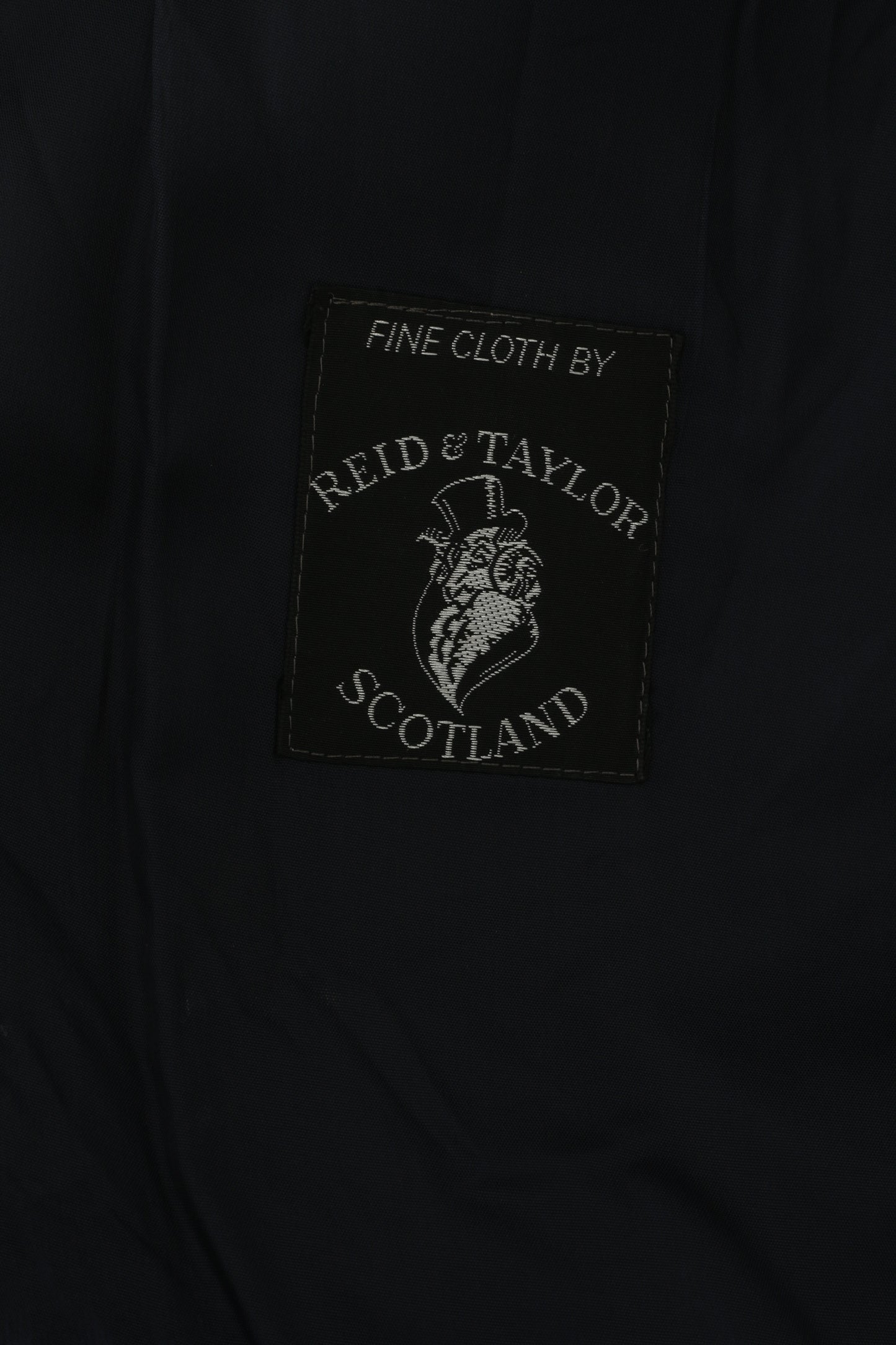 Reid & Taylor Scotland Men 50 40 Blazer Navy Checkered Wool Single Breasted Jacket