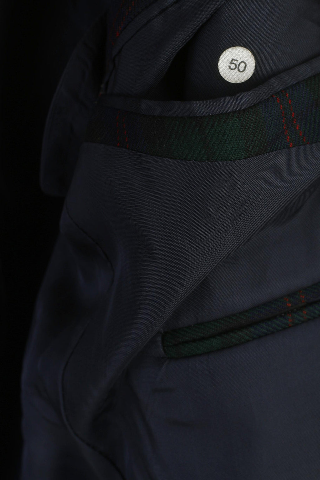 Reid & Taylor Scotland Men 50 40 Blazer Navy Checkered Wool Single Breasted Jacket