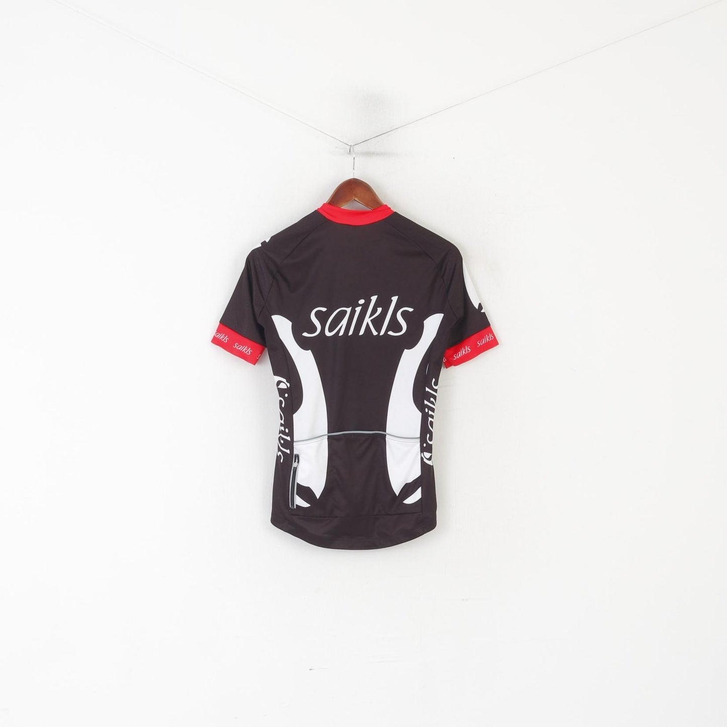 Saikls Men M Cycling Shirt Black Full Zip Sportswear Bike Wear Mazda Jersey Top