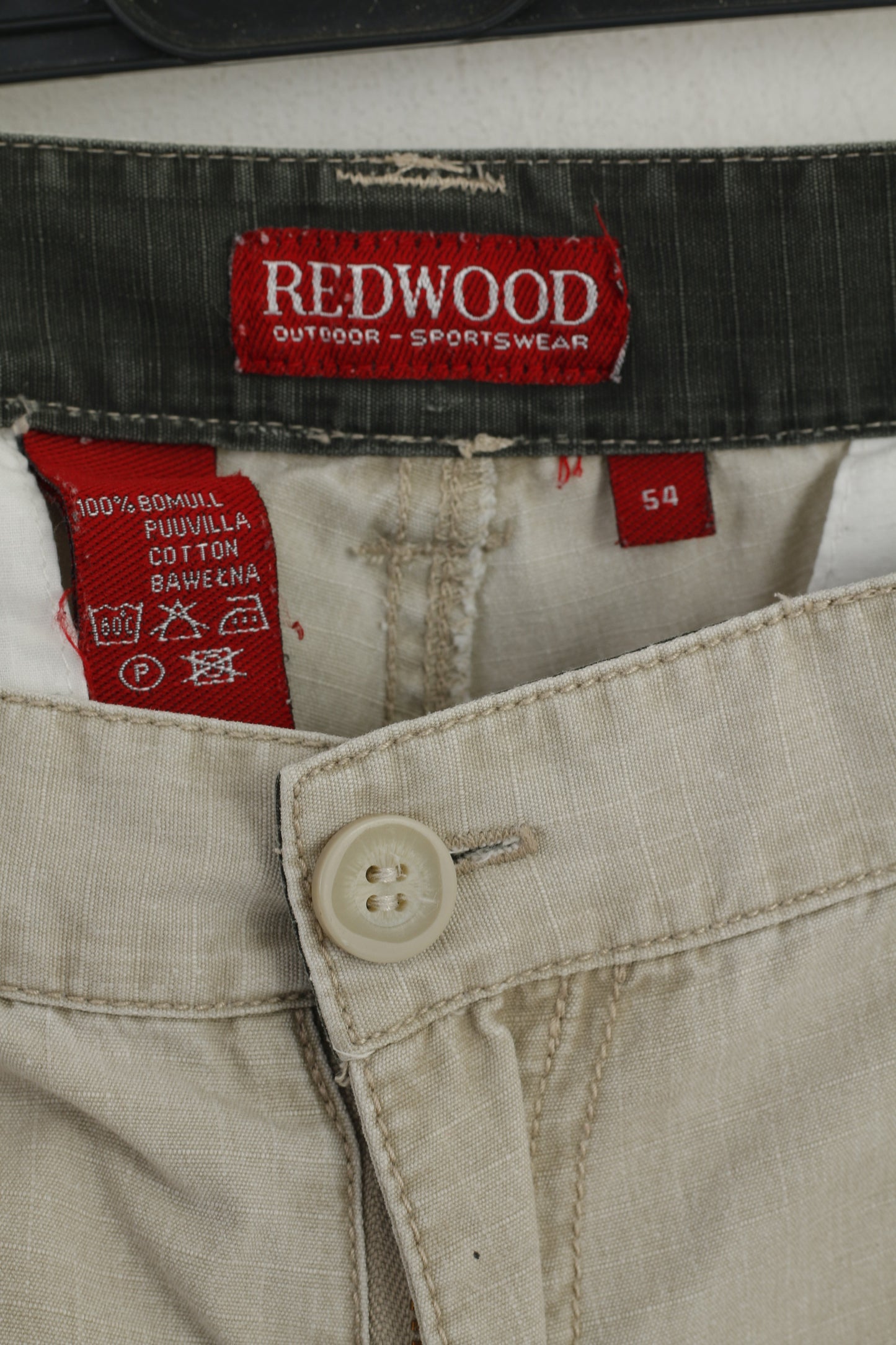 Redwood Uomo 54 Pantaloncini Beige Cotone Abbigliamento sportivo da esterno Combat Cargo Casual