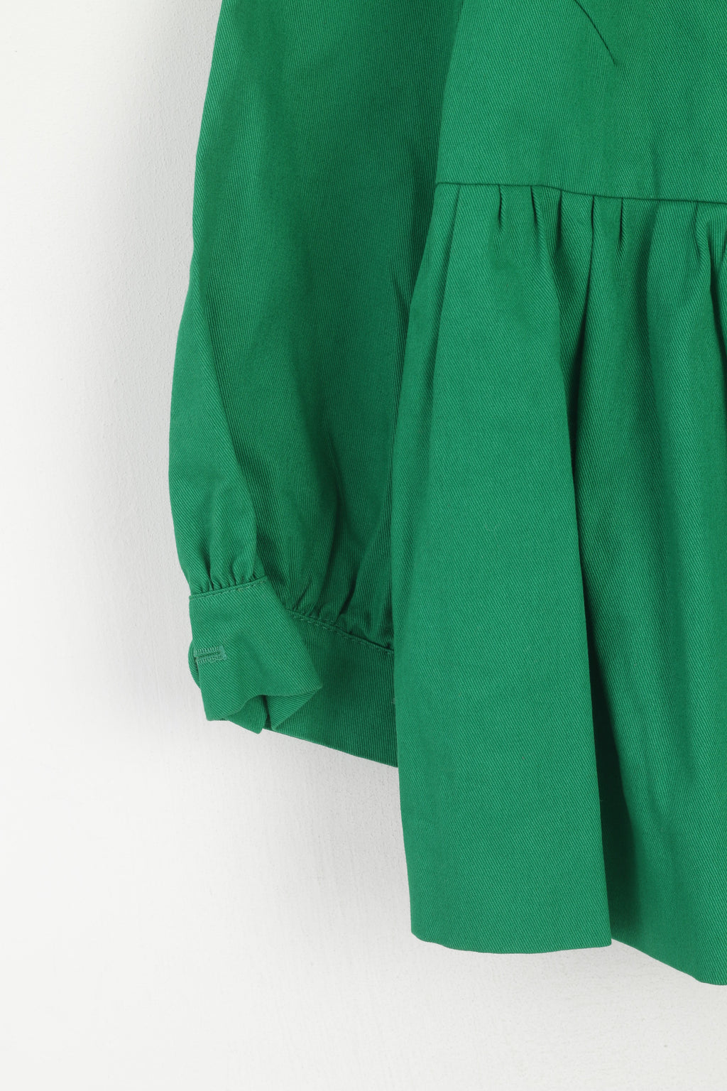 Topshop Women 10 S Jacket Green Baby Doll Cotton Corpped Elagant 3/4 Sleeve Top