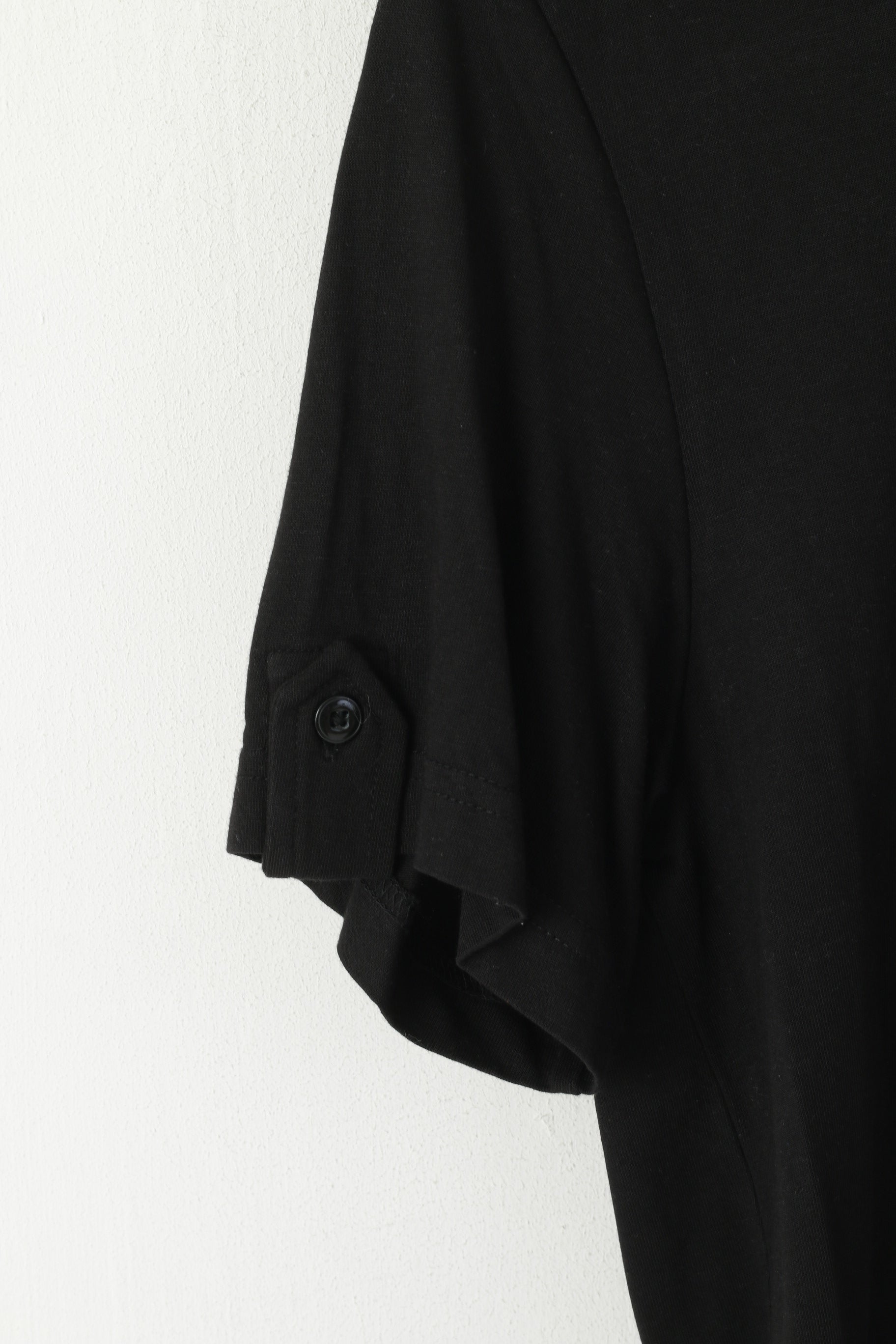 Kenneth Cole New York Hommes M Chemise décontractée Noir Coton Modal Boutonné Haut Uni