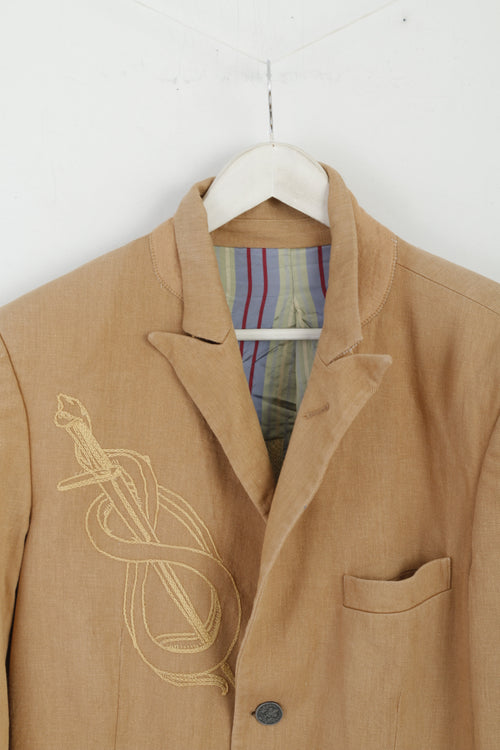 As 7 Th Lum Veste brodée en mélange de coton et lin beige pour homme 40 S