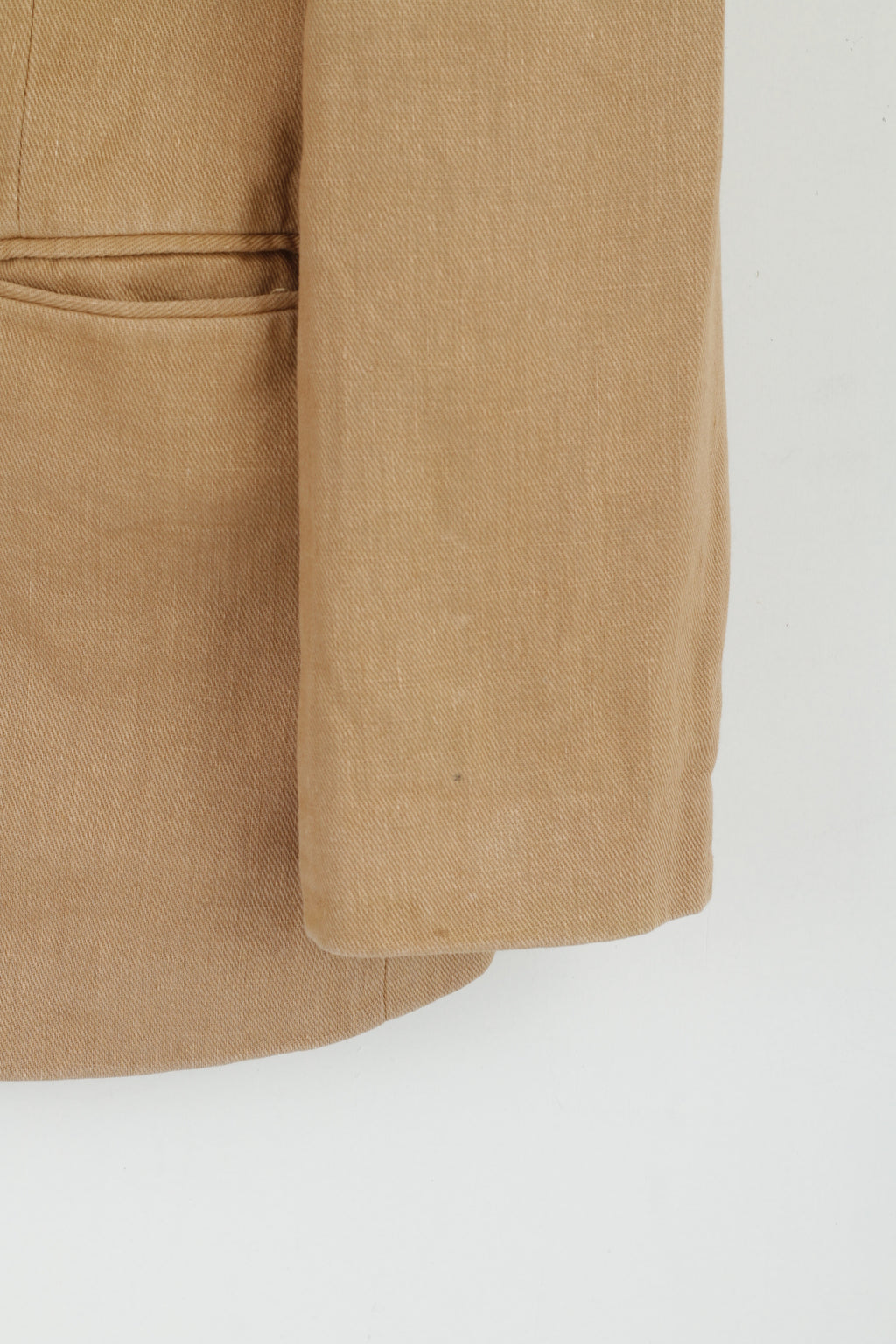 As 7 Th Lum Mens 40 S Blazer Beige Linen Cotton Blend Emroidered Jacket