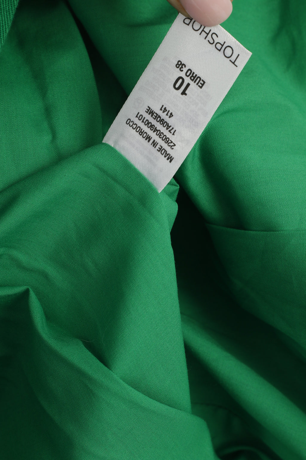 Topshop Women 10 S Jacket Green Baby Doll Cotton Corpped Elagant 3/4 Sleeve Top