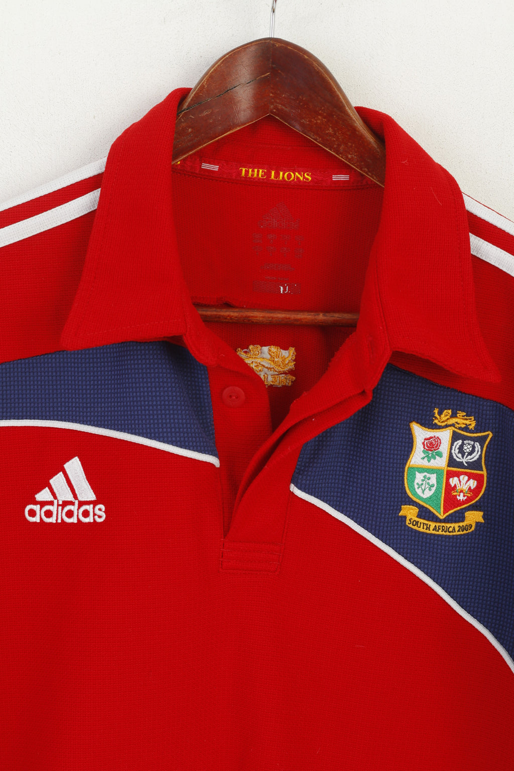 Adidas Hommes M Chemise Rouge Les Lions Afrique du Sud 2009 Rugby Jersey Sport Top