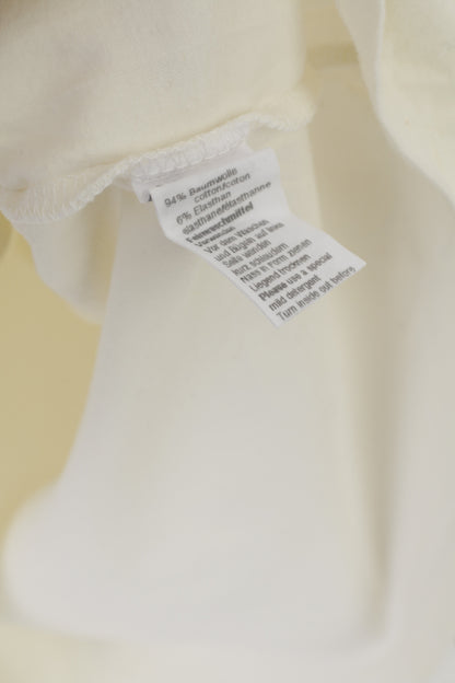 Gollehaug Collection Women 50 XXL Shirt Blouse Cream Cotton Boho Shiny Top