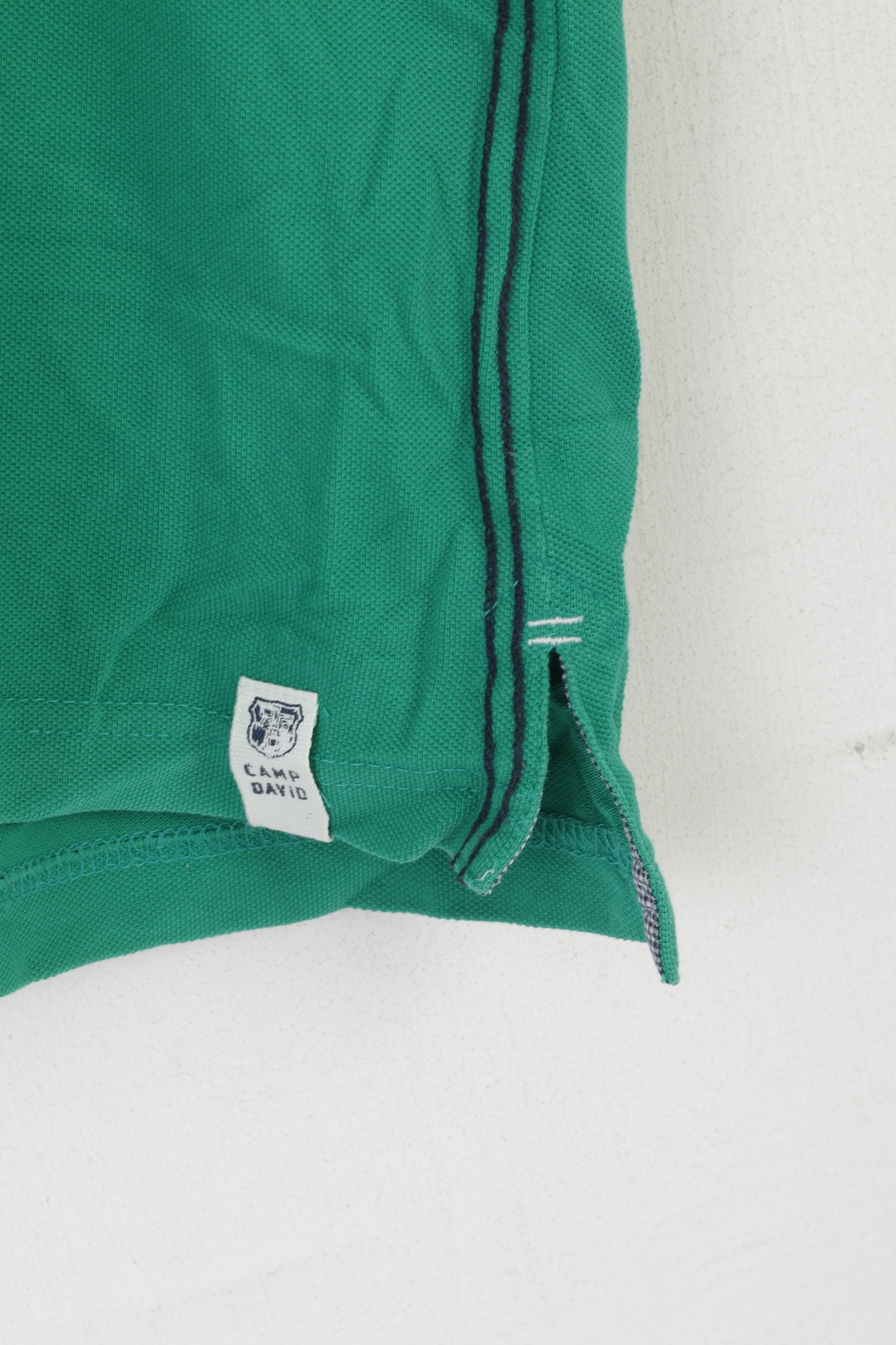 Camp David Rouge Homme L Polo Vert Coton NY East Drive Brodé Haut