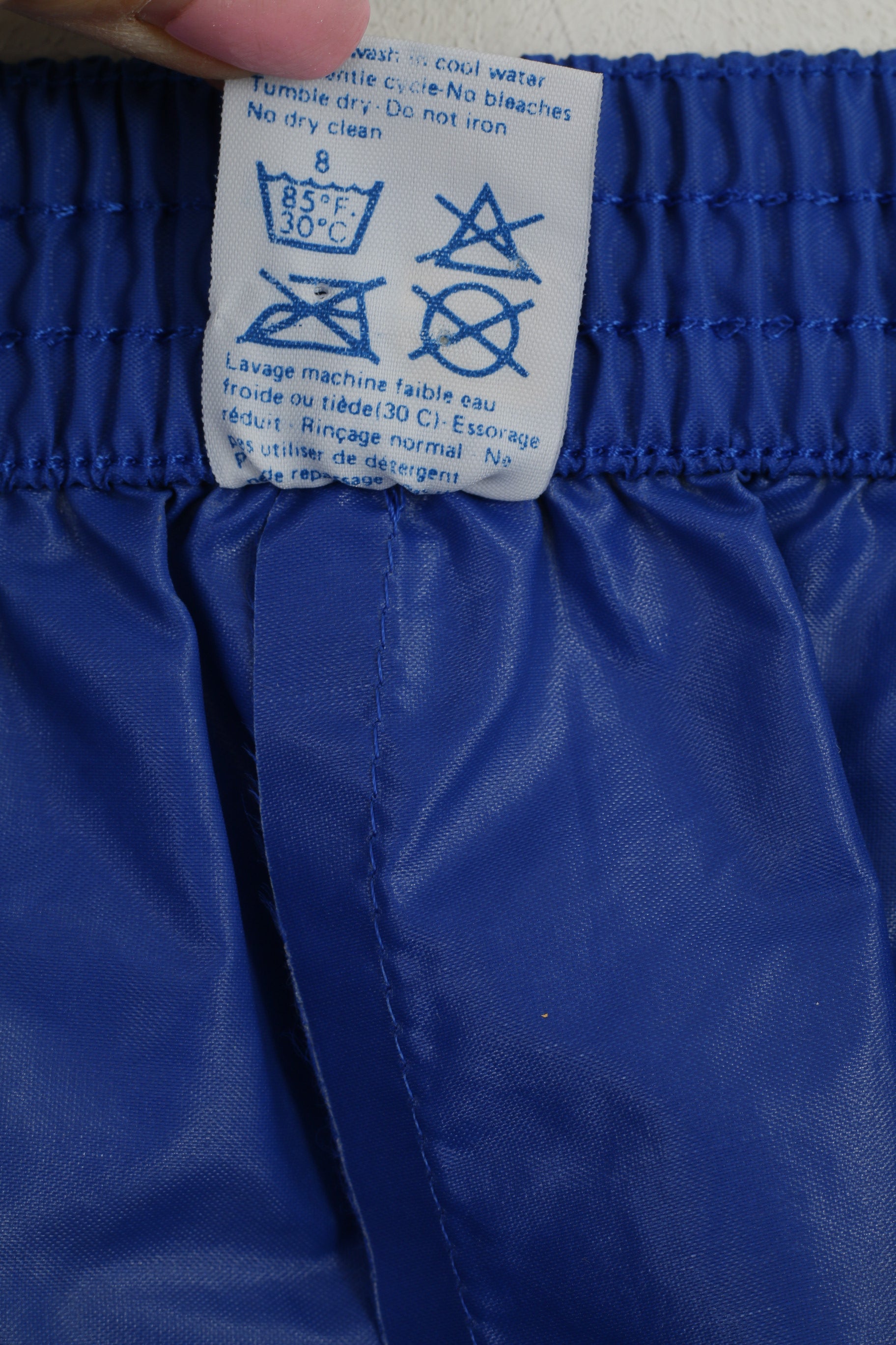 Adidas Youth 14 Age Trousers Blue 100% Nylon Waterproof Zip Leg Bottoms