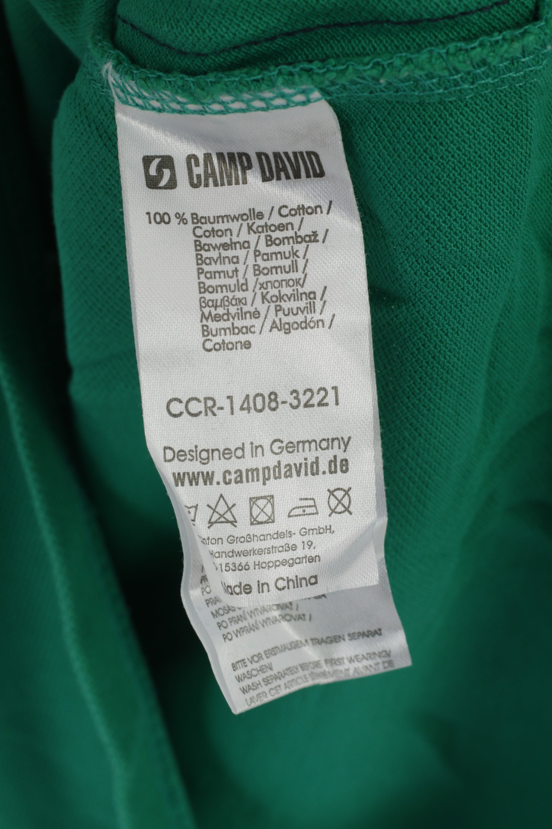 Camp David Rouge Homme L Polo Vert Coton NY East Drive Brodé Haut