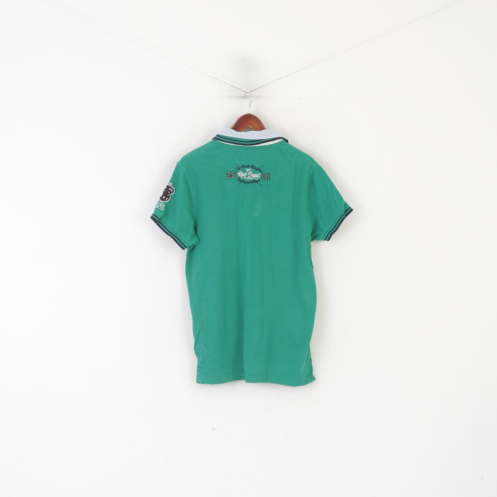 Camp David Rouge Homme L Polo Vert Coton NY East Drive Brodé Haut