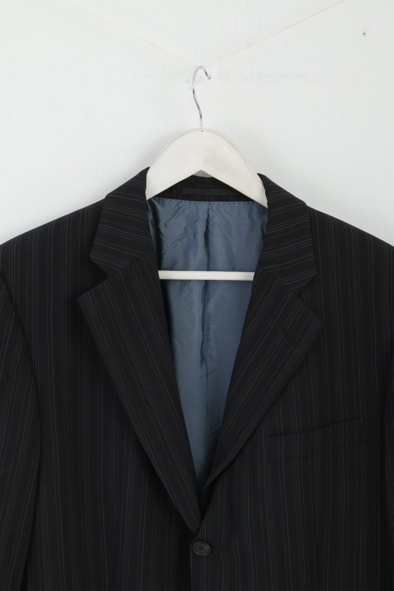 Hugo Boss Men 102 40 Suit Black Striped Wool Elegant Flynn/Vegas