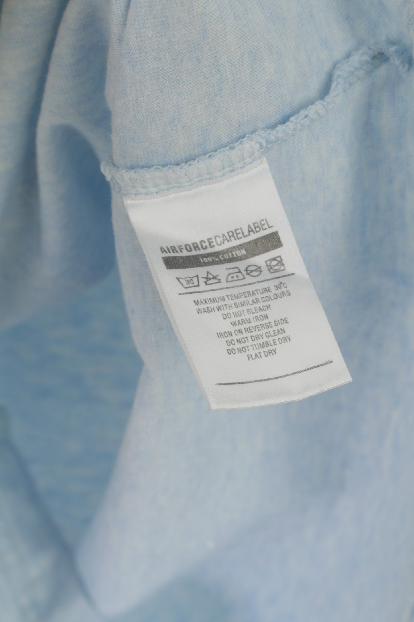 Camicia AirForce da uomo L (M) in cotone blu con scollo a V, top per la libertà del 10° anniversario