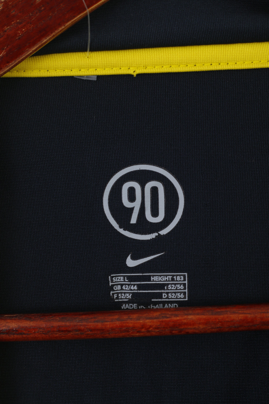 Nike Men L 183 Shirt Navy Dri-Fit Football Training Sportswear Jersey Vintage Top