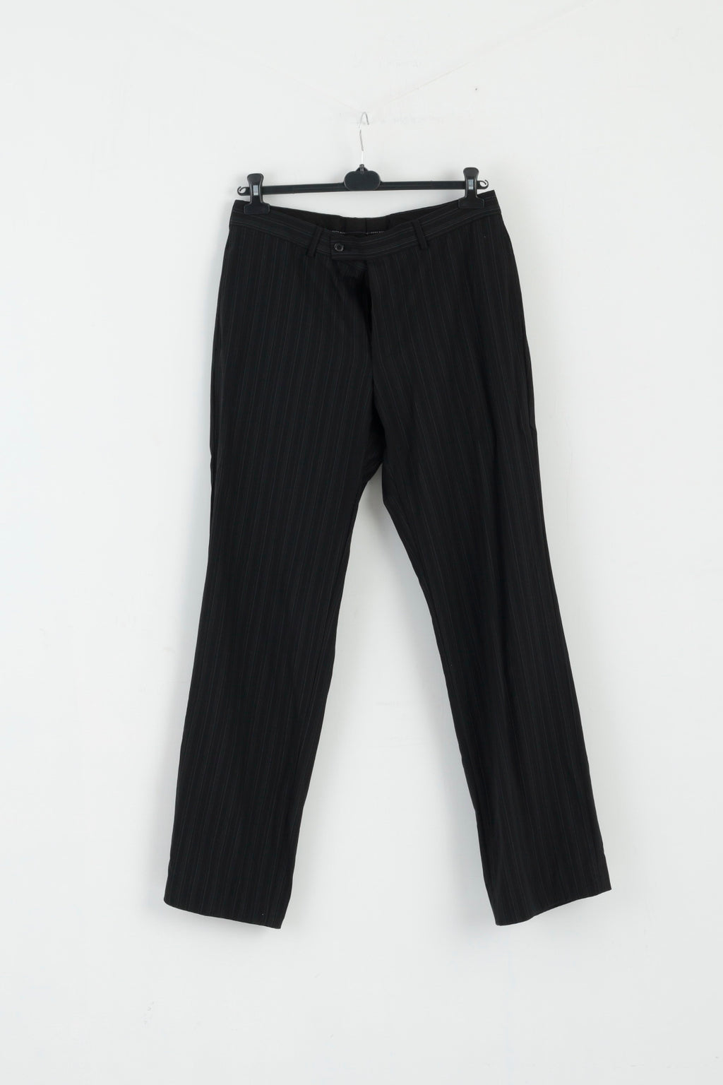 Hugo Boss Men 102 40 Suit Black Striped Wool Elegant Flynn/Vegas