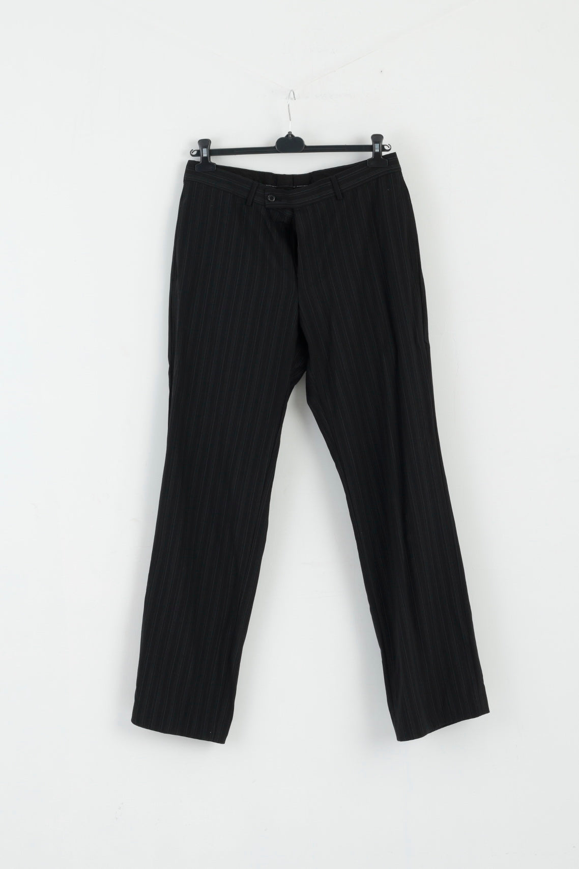 Hugo Boss Men 102 40 Suit Black Striped Wool Elegant Flynn/Vegas