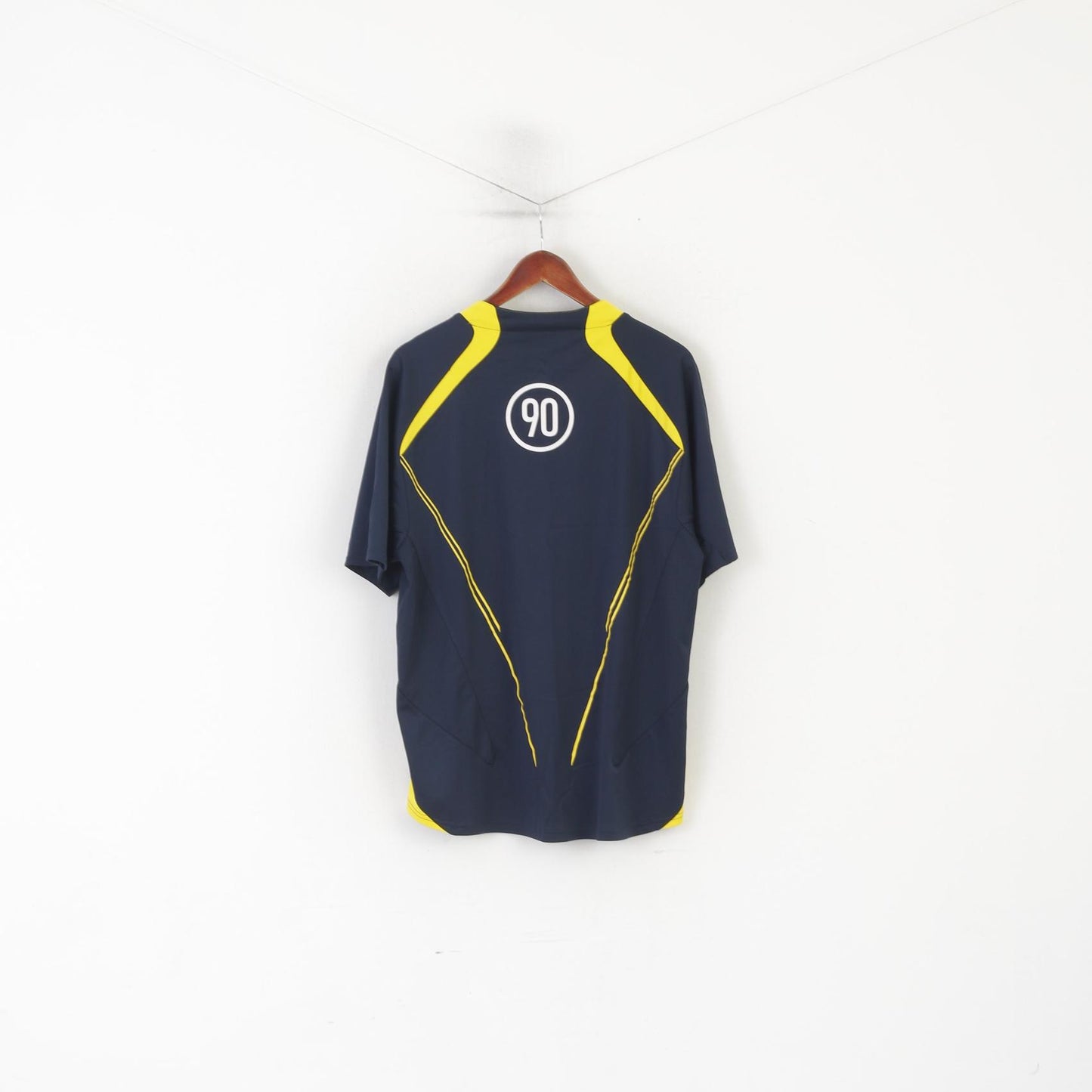 Nike Men L 183 Shirt Navy Dri-Fit Football Training Sportswear Jersey Vintage Top