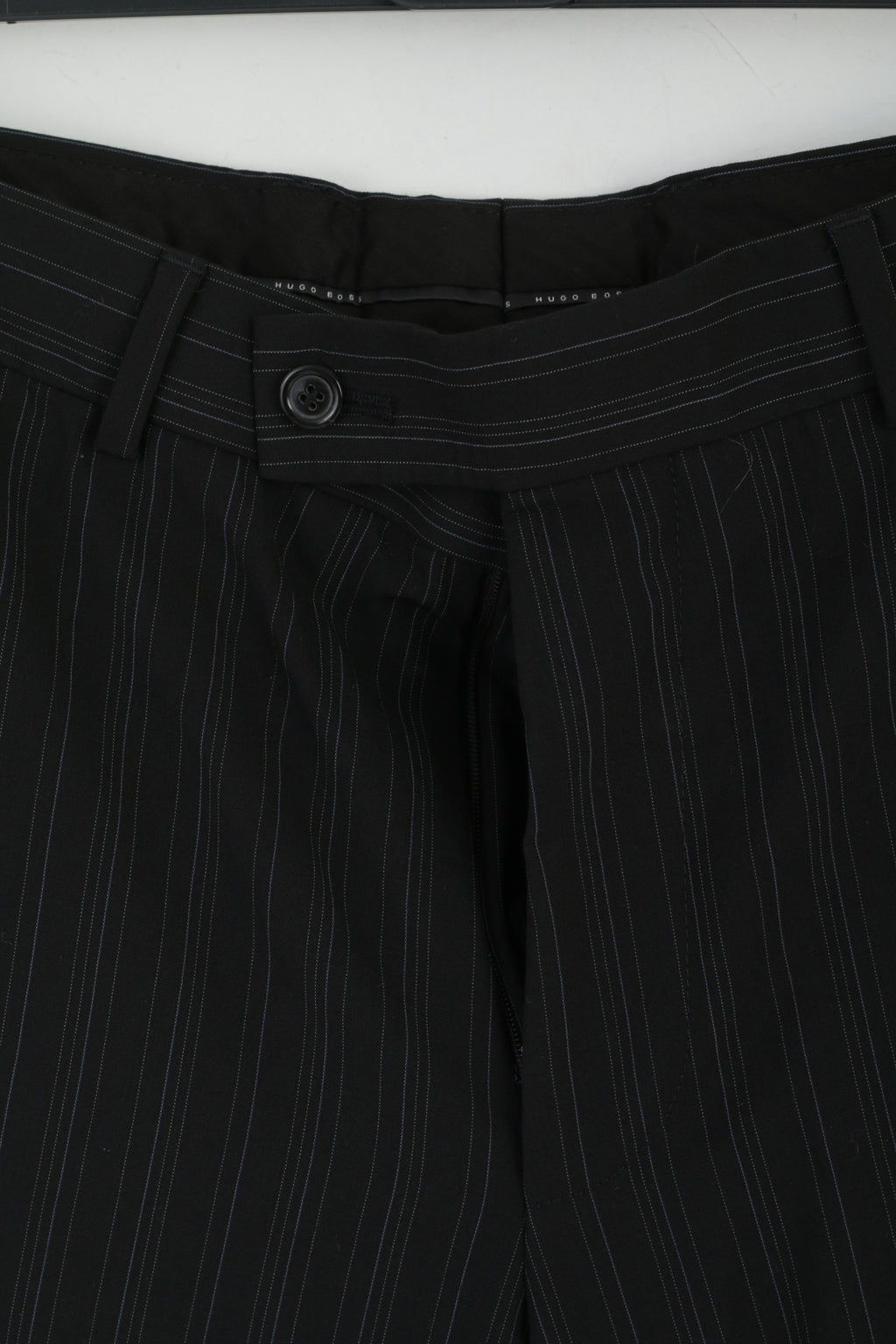 Hugo Boss Men 102 40 Suit Black Striped Wool Elegant Flynn/Vegas