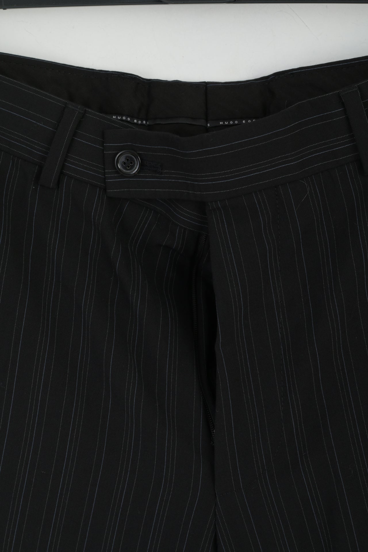 Hugo Boss Men 102 40 Suit Black Striped Wool Elegant Flynn/Vegas