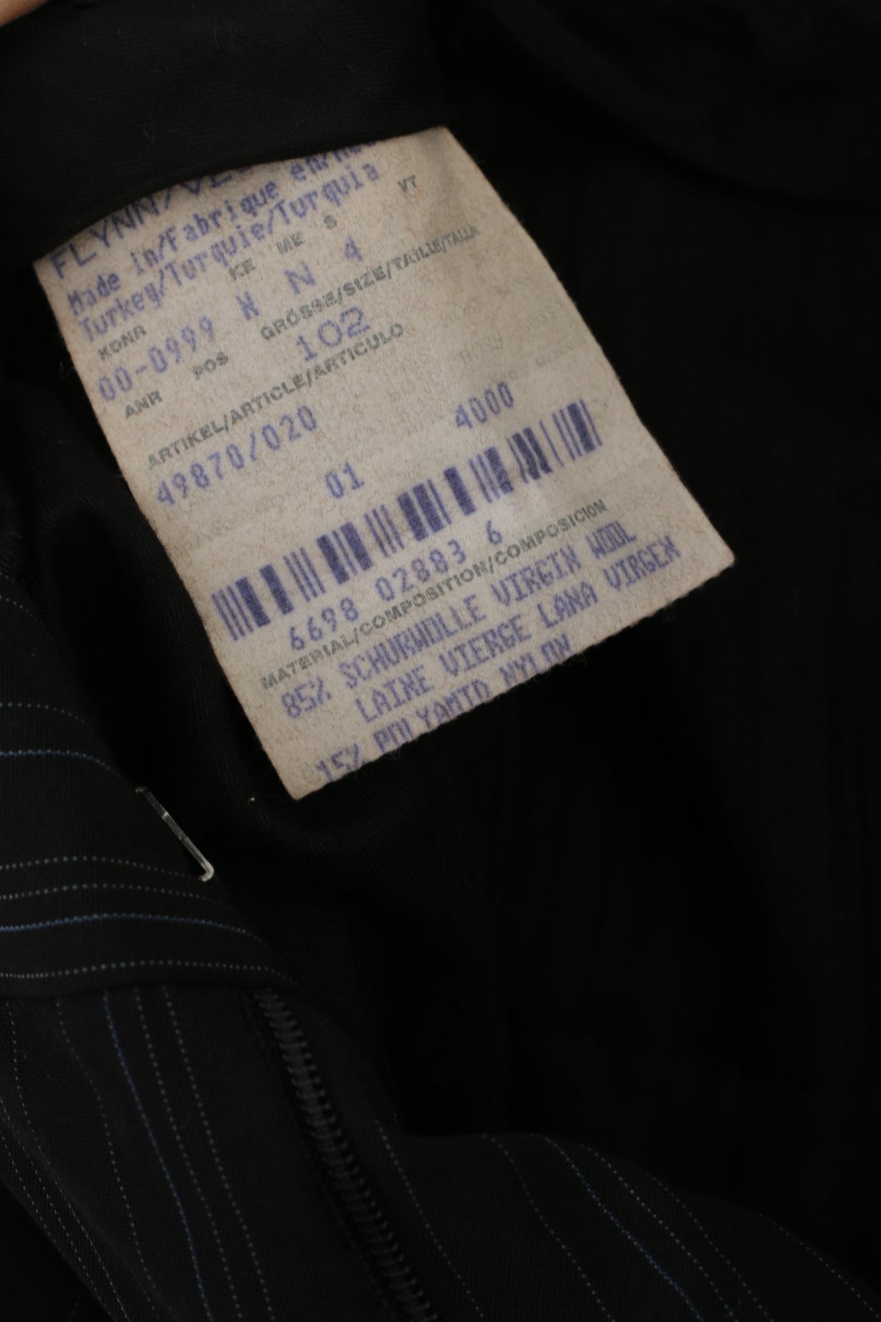 Hugo Boss Men 102 40 Suit Black Striped Wool Elegant Flynn/Vegas