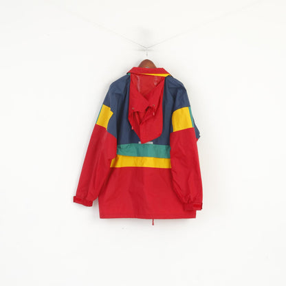 Sport Classic Men XL Jacket Red Vintage Nylon Waterproof Hooded American Concept Top