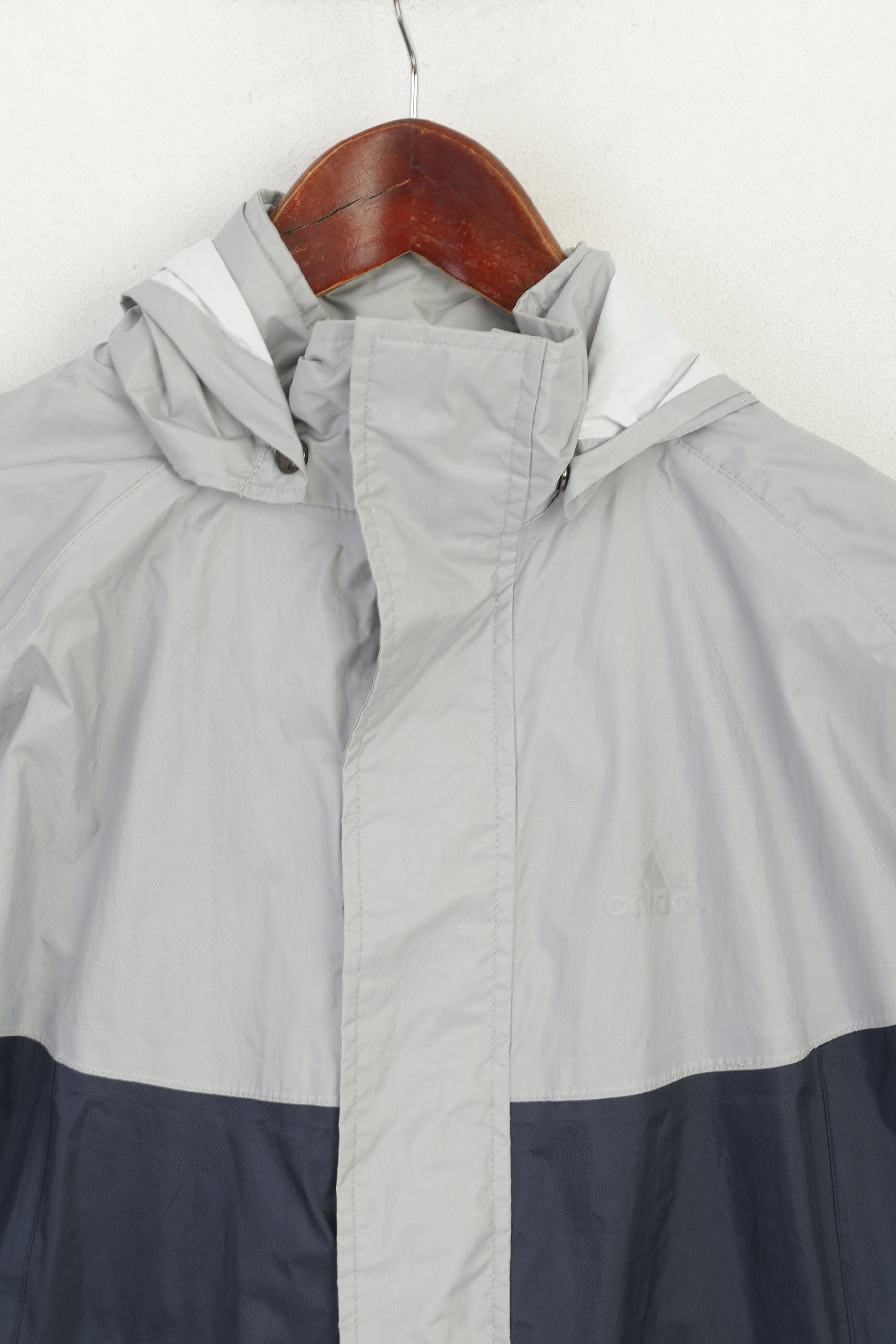 Adidas Veste à capuche imperméable en nylon gris marine pour garçon 14 ans 164 ans