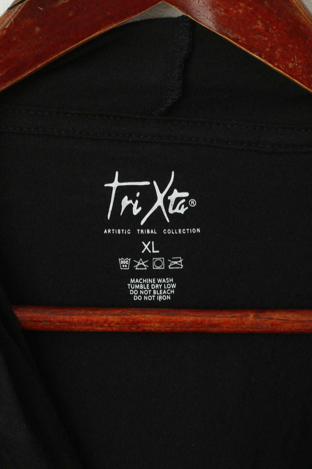 TriXta Chemise XL pour homme Noir Collection artistique tribale Haut graphique à capuche à manches longues