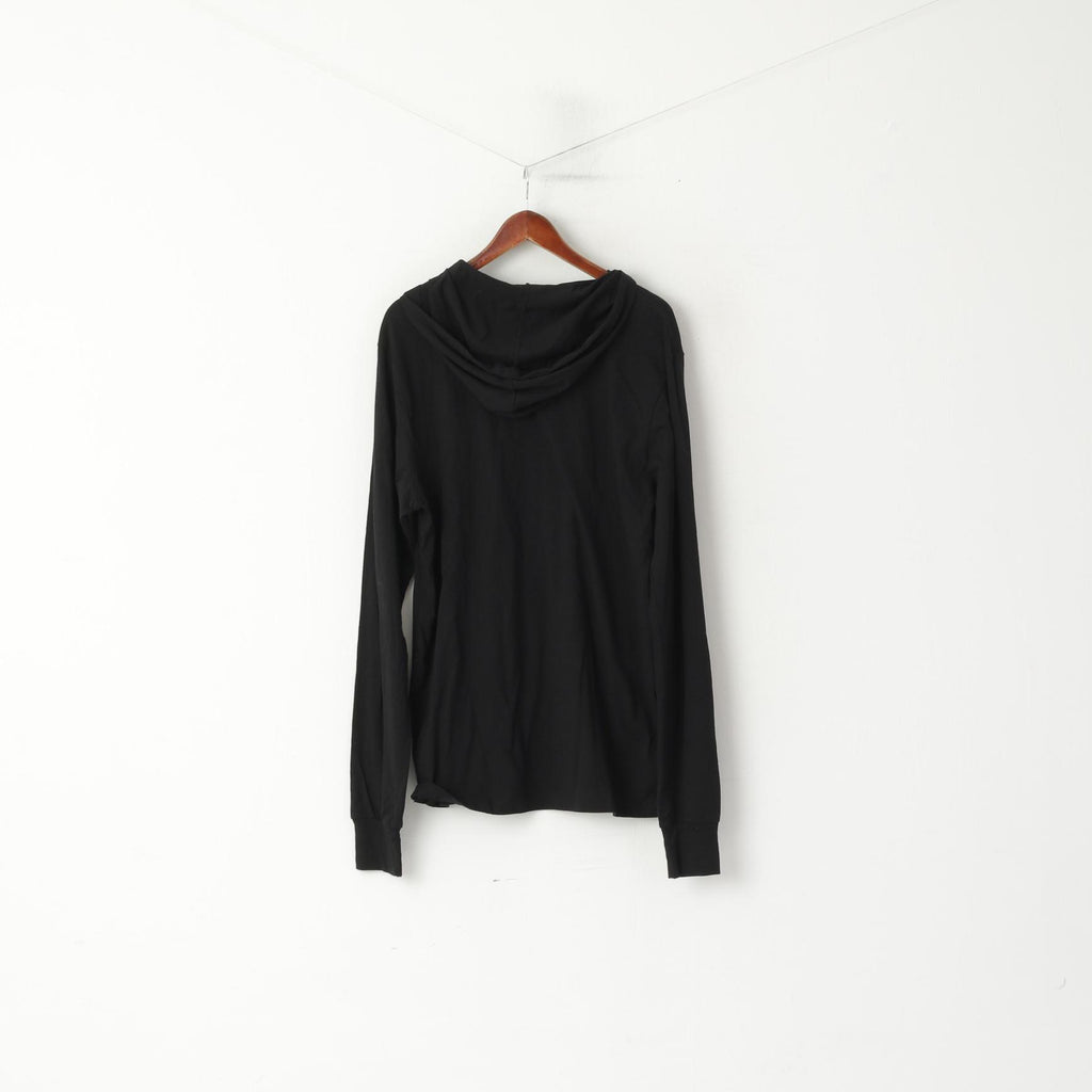 TriXta Chemise XL pour homme Noir Collection artistique tribale Haut graphique à capuche à manches longues