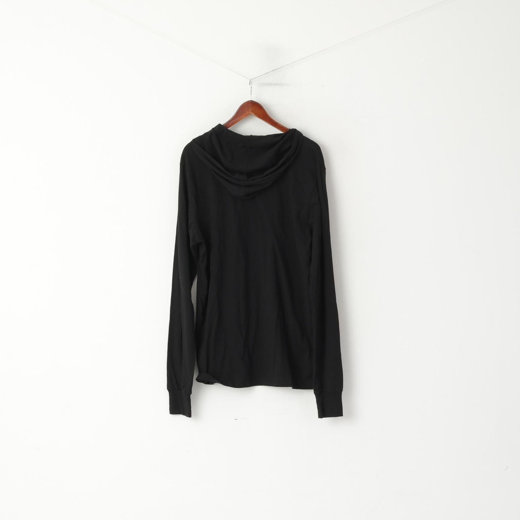 TriXta Chemise XL pour homme Noir Collection artistique tribale Haut graphique à capuche à manches longues